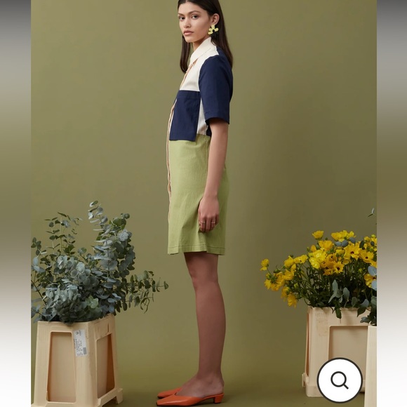 Gospell Leafage Colour Block Shirt Dress - Picture 8 of 13